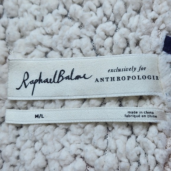 Raphael Balzac Anthropologie Cozy Plush Robe Sherpa Lined Hooded Bathrobe Large - Picture 4 of 13